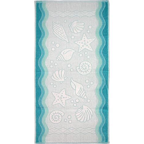 Asciugamano Flora Ocean 40x60 spugna di cotone turchese 380 g/mq Greno