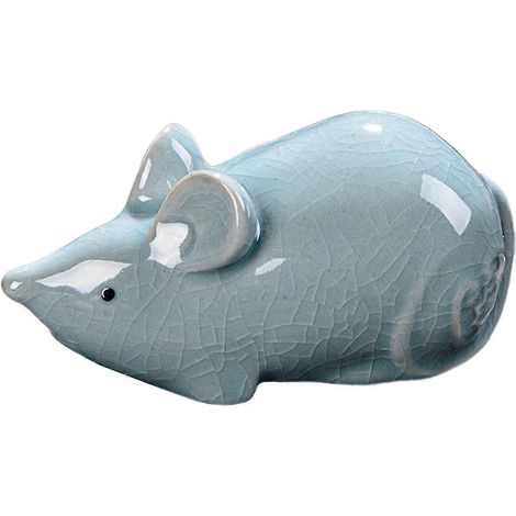 Collection de figurines miniatures en céramique représentant des animaux de compagnie, idéales pour la cérémonie du thé. Décoration pour voiture, bibliothèque ou salon.-Rat (1/4)