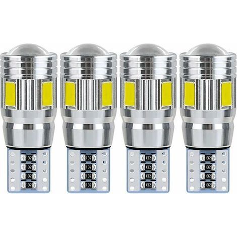 Ampoule T10 W5W led plafonnier voiture led interieur veilleuse led voiture Convient pour les feux de plaque d'immatriculation, les feux latéraux, les feux de position et les plafonniers (4 pièces). (1/5)