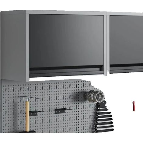 Armoire à outils, acier robuste, mécanisme de verrouillage, Noir (1/2)