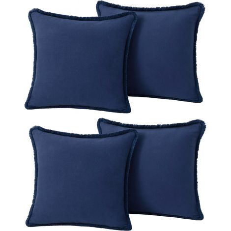 Fodere Cuscini Cotone Blu Navy 50 x 50 cm Set 4 pz (1/5)