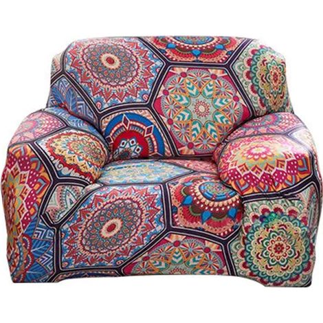 Housse De Canapé - Extensible Élastique - Pour Canapé 1 2 3 4 Places - Style Bohème - Polyester - 1 Pièce (1/5)