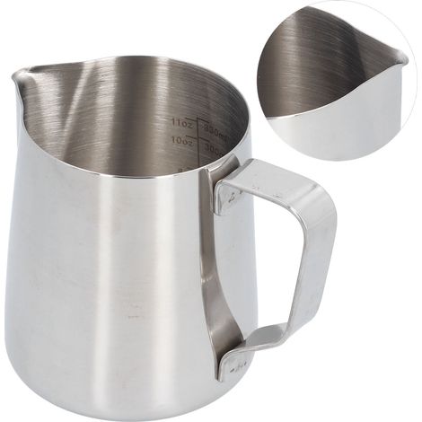 Milchaufschäumer aus Edelstahl 304 mit spitzem Ausguss und Innenskala, 350-ml-Becher für den Hausgebrauch (ohne Etikett) (1/5)