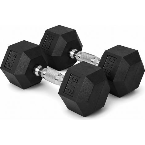 Set di 2 Manubri Esagonali 5 Kg Impugnatura Antiscivolo Default Title (1/5)