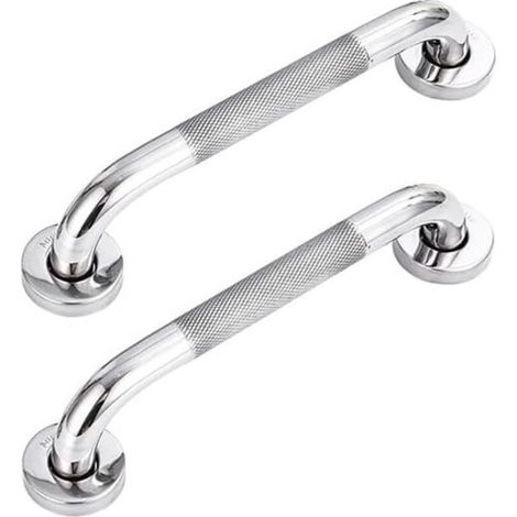 Maniglioni di sicurezza per il bagno, set da 2 – acciaio inox 304, antiscivolo, massima sicurezza per vasca da bagno e WC.