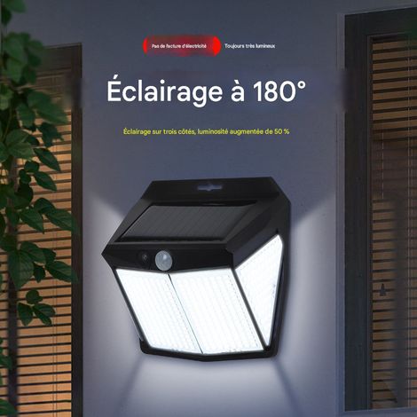 lampe solaire murale exterieure a detection de mouvement 320 led trois modes super lumineuse etanche pour jardin maison balcon 116x113 mm (1/3)