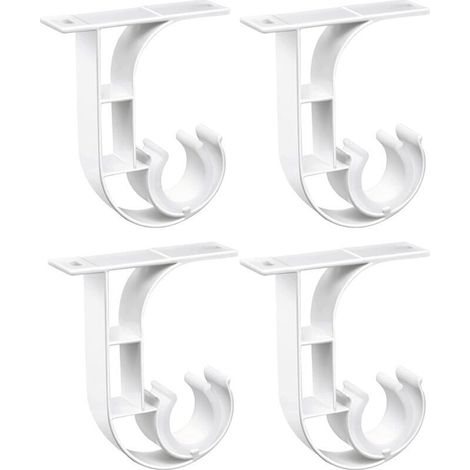 Soporte para barra de cortina de techo, soporte para barra de cortina de aleación de aluminio blanco resistente, soporte - Crezuo (1/4)