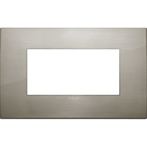 VIMAR - 19654.08 Placa de acero cepillado Classic 4M