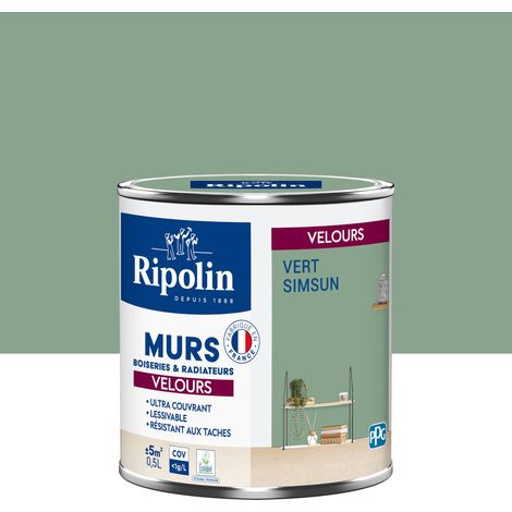 Peinture aspect Velours  - 0,5L - Vert Simsun - Ripolin (1/5)