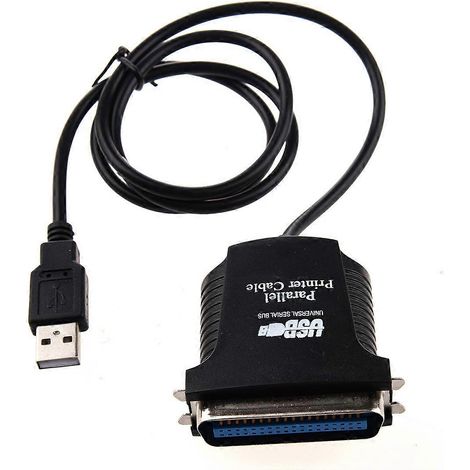 Câble adaptateur USB pour port parallèle 36 broches mâle noir (1/4)