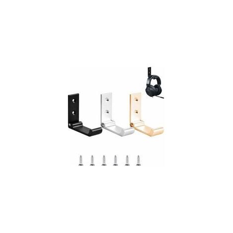 3-teiliges Kopfhörerhalter-Set aus Metall, faltbare Wandhalterung, Aluminiumhalterungen, kreativer Haken, Wandhalterung für Kopfhörer, Aluminiumlegierung, mit Schrauben, max. Traglast 20 kg (3 Farben) (1/4)