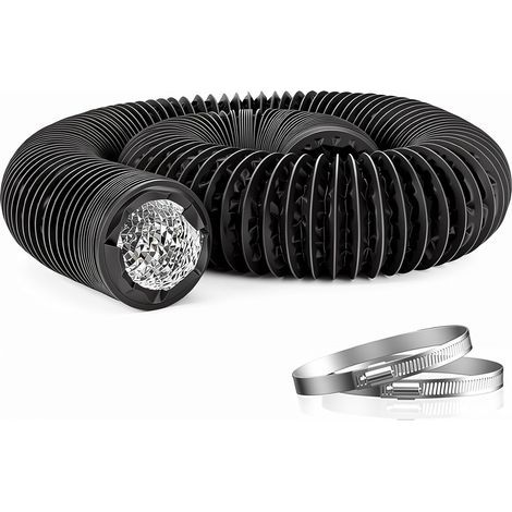 Gaine Vmc 80mm Tuyau Evacuation Seche Linge 6m Tuyau de Chauffage Flexible PVC Gaine de Ventilation en Aluminium avec 2 Colliers de Serrage en Acier (1/5)