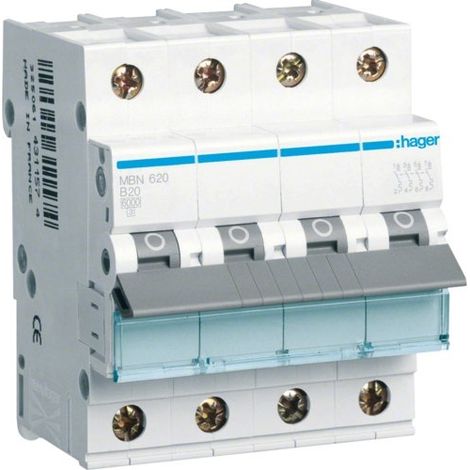 Hager MBN620 interruptor modular 20A capacidad 6kA