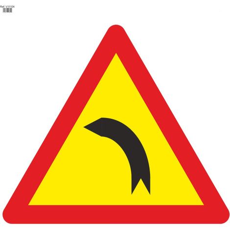 Señal Vial de Bolsa Curva Peligrosa Hacia La Izquierda 700 x 700 mm