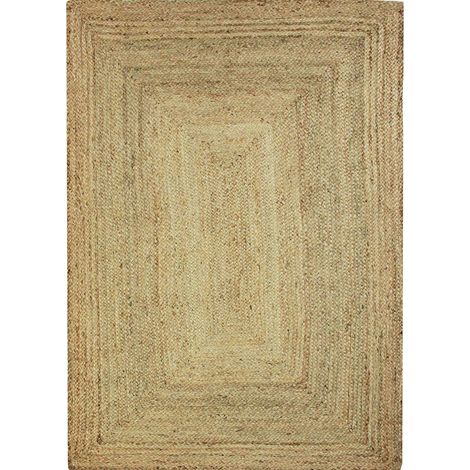 Alfombra trenzada natural hecha a mano para sala de estar, 120x170