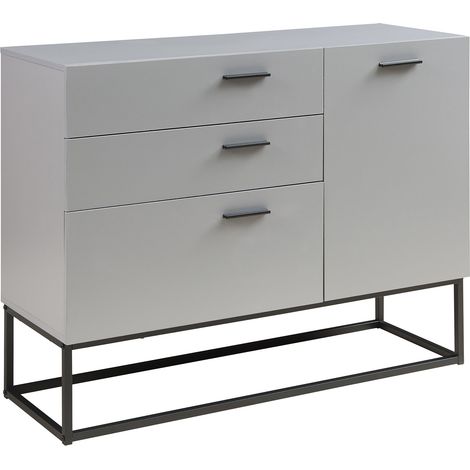 Credenza/cassettiera/mobile contenitore 75 x 100 x 35 cm per soggiorno ingresso camera da letto grigio chiaro 030009032