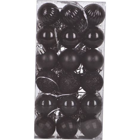 Ensemble de 36 boules décoratives à paillettes en plastique, idéales pour les fêtes et les décorations de Noël (3 cm). (1/4)