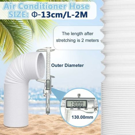 Tuyau Climatiseur Mobile, Tuyau D'évacuation D'air En Pvc Flexible Tube De Ventilation Universel Tuyau Kit Pour Climatiseur Mobile Diamètre 13cm(13CM Diamètre 200CM Longueur) (1/5)