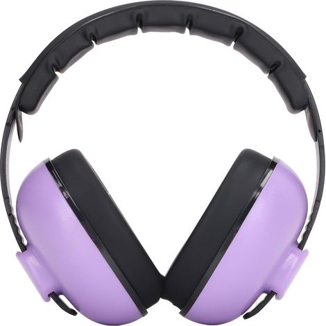Casque antibruit NRR 31 dB, isolation acoustique, protection auditive, confortable et pliable, oreillettes violettes (1/5)