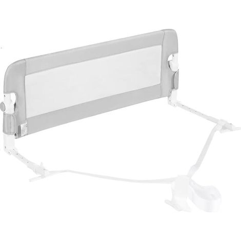 GOPLUS Barrière de Sécurité Enfant Lit, 105 x 40 x 42 CM, Barrière de Lit Enfant Bébé Pliable avec Mousse Souple, Gris
