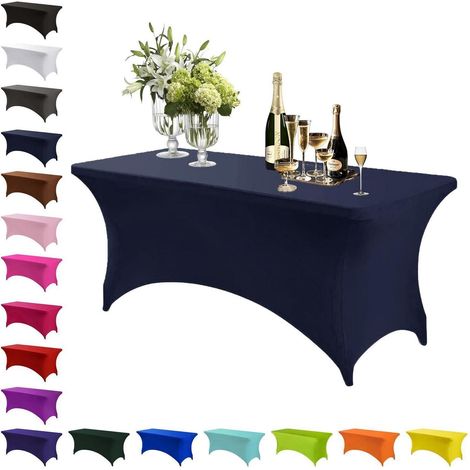 Spandex Stretch Tischdecke Marineblau 183x76cm, elastisch, waschbar, knitterfrei