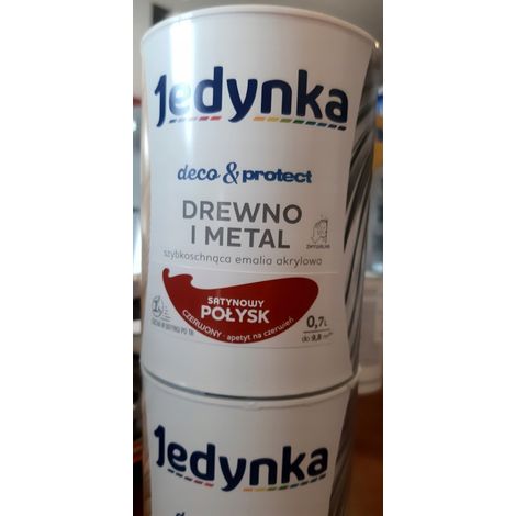 Vernice acrilica Jedynka 0,7 l rosso satinato lucido per legno e metallo 1 pz. (1/4)