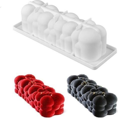 (BLANC)Moule silicone gâteau forme bûche de noël nuage boule , pâtisserie 3D Anti adhérent, Moule à manqué original silicone de qualité Pro (1/4)