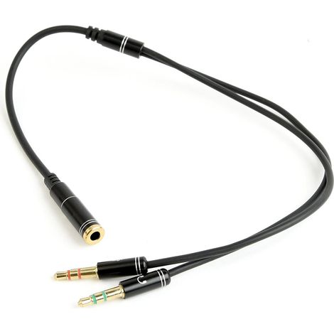 Gembird adattatore audio stereo 3.5mm mini jack/4pin/ cavo audio 0.2 m 3.5mm 2 x 3.5mm nero (1/2)