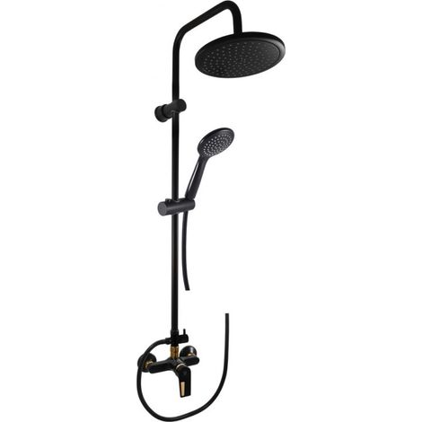 Colonne de douche COLORADO avec pommeau en laiton noir H. 117 cm (1/5)