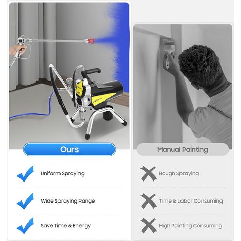 1800w AIRLESS pulvérisateur pulvérisateur 3300psi haute pression pulvérisateur peinture murale système de pulvérisation pour DIY projet de peinture (1/5)