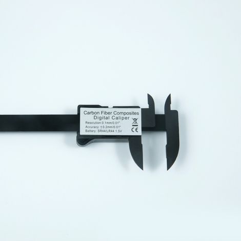 Elektronischer Messschieber aus Kunststoff mit LCD-Anzeige zur Messung von Innen- und Außendurchmessern, schwarzes Gehäuse (1/5)