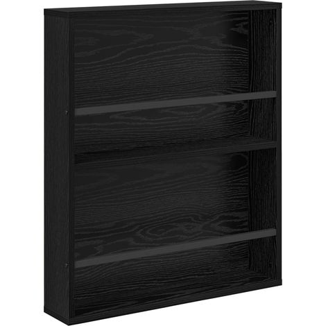 Maison Exclusive - Scaffale per riviste Rovere Nero 60 x 12 x 70 cm