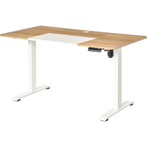 Bureau électrique réglable en hauteur, 140 x 70 cm, bureau de ordinateur avec 4 positions mémorisables, plateau en 4 parties, bureau assis debout avec protection anti collision et anti surchauffe, bla (1/5)
