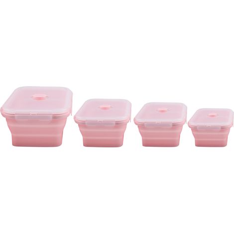 Ensemble de boîtes à lunch pliables en silicone pour four à micro-ondes (4 pièces, 350/500/800/1200 ml) (1/5)