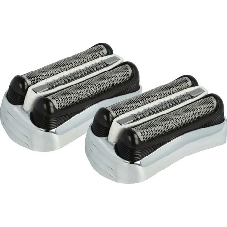 vhbw 2x Scherköpfe Ersatz für Braun 32B, 32S für Elektrorasierer, Silber