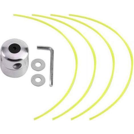 Pair Tête de débroussailleuse de rechange universelle en aluminium avec 4 cordes de désherbage 1 clé 2 rondelles, support tondeuse M10 (1/5)