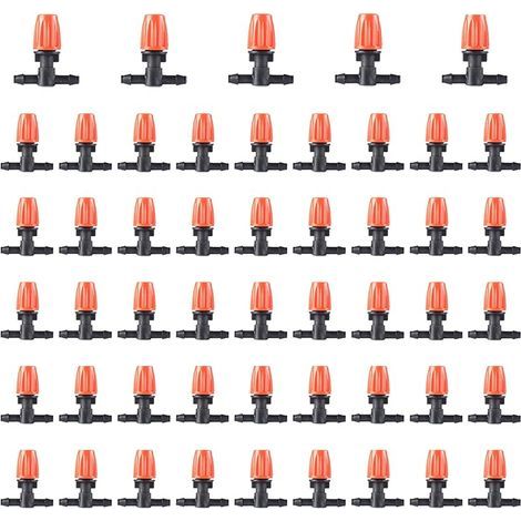 50pcs Goutteurs Arrosage Goutte à Goutte, Goutteur Irrigation Réglable, Micro Flow Drip Head Buses de Brouillard Dirrigation pour Jardins Potagers ou Massifs de Fleurs (1/5)