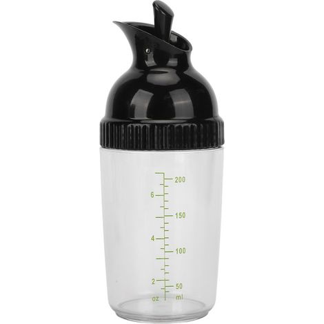 200ml Shaker à Vinaigrette Sans BPA Anti-Fuite Bocal à Sauce avec Couvercle pour Cuisine Noir (1/5)