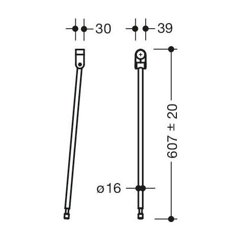 HEWI 950.50B021XA 98 Support au sol pour poignées SK 801.50.