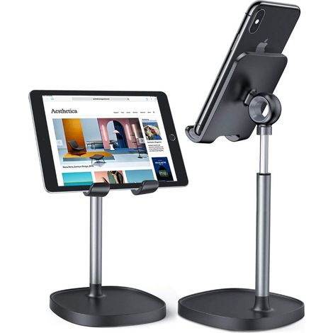 Support pour téléphone, support réglable pour téléphone de bureau, support pour téléphone à étui épais, support surélevé pour iPhone, compatible avec tous les téléphones, iPhone 14, iPad, tablette 4-1