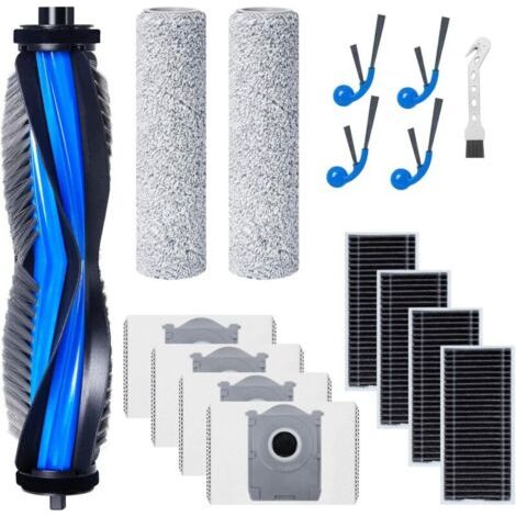 Kit Accessoires Robot Aspirateur T80 X8 OMNI, 1 Brosse Principale, 4 Filtres, 2 Lingettes Roller, 4 Brosses Latérales, 4 Sacs Poussière
