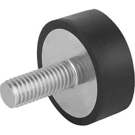 KIPP Gummipuffer Typ D Außengewinde M10x28 Ø 50mm Stahl Elastomer Naturkautschuk (1/3)