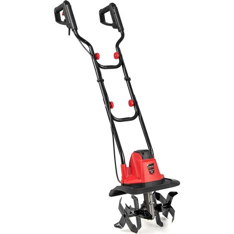 GOPLUS Motobineuse Electrique Filaire 1200W, Motoculteur Manuelle à Fraise 10 A, Largeur de Travail et Profondeur de Travail 22 cm, Ameublisseur Électrique, Fraiseuse de Jardin (Rouge,Largeur 32,5) (1/5)