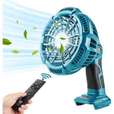 Makita 18V Li-Ionen-Akku-Tischventilator mit Beleuchtung,per USB aufladbarer Ventilator mit Fernbedienung,4-Stunden-Timer (1/5)