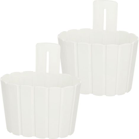 Vaso da parete sospeso rustico bianco 20 cm set di 2