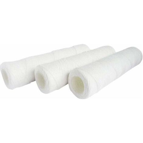 Lot de 3 Cartouches Filtrantes Bobinées pour Filtre à Eau – Filtration des Sédiments jusqu’à 25 microns – Format Standard Universel
