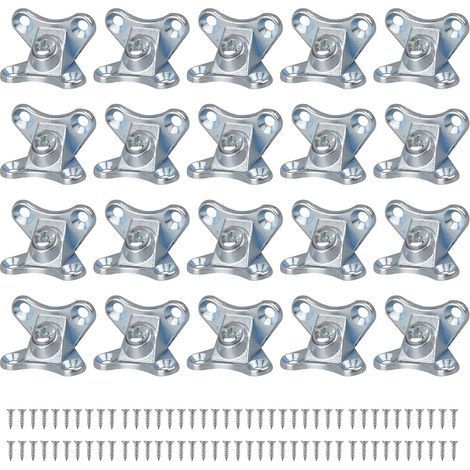 Lot de 20 petites entretoises d'angle amovibles en alliage de zinc Papillon Code d'angle robuste Installation facile Équerres métalliques à angle droit Ferrures de meubles (1/4)