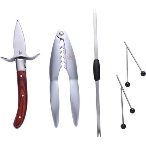 LAGUIOLE - LAGUIOLE Coffret Ustensiles Fruits de Mer Lot 7 Pièces Acier Inoxydable Marron - Bois (1/5)
