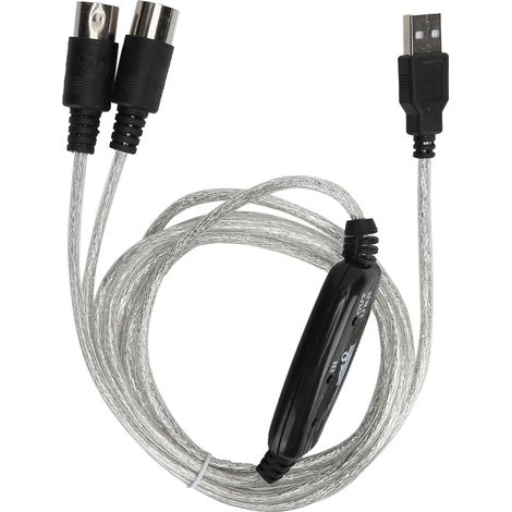 cable MIDI a USB, conectores chapados en oro, indicador LED, plug and play, para piano eléctrico y sintetizador. (1/5)
