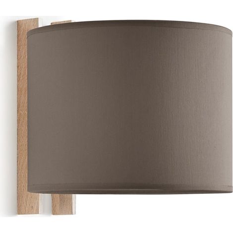 Aplique de pared COMPACT Algodón de tierra E27-Ø45 40 W Madera haya